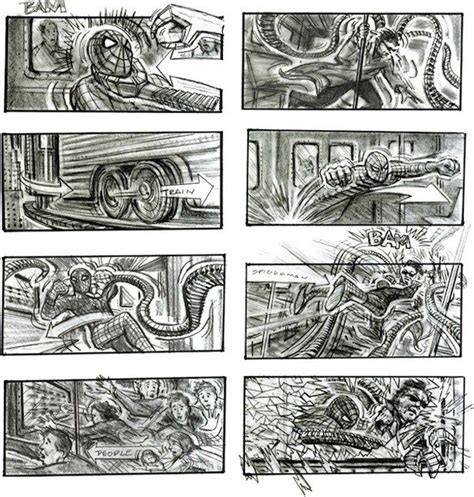 Spider Man 2 Storyboard Story Boards Storyboard Film Animation