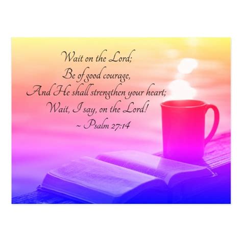 Psalm 2714 Wait On The Lord Bible Verse Postcard