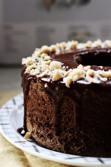 Mount Glorious Hojicha Chiffon Cake With Hazelnut Dark Chocolate