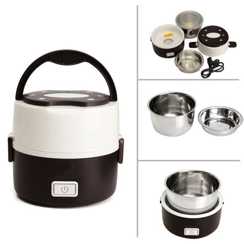 10l Portable Electric Lunch Box 2 Layer Mini Steamer Pot Heating Rice