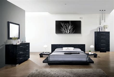 Furniture Of America Cristie Black Queen Size Bed CM BK Cedar Modern Bedroom Furniture