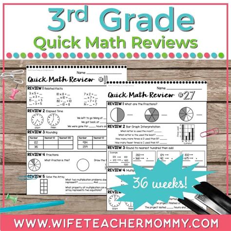 Teacher Approved 36 Weeks Of Math Review 3rd Grade
