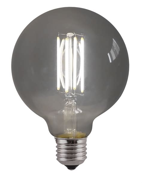 8w E27 Globe 125mm Smoked Led Light Bulb Abbeygate Lighting