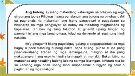 Ano Ang Kahulugan Ng Bulong Sa Filipino