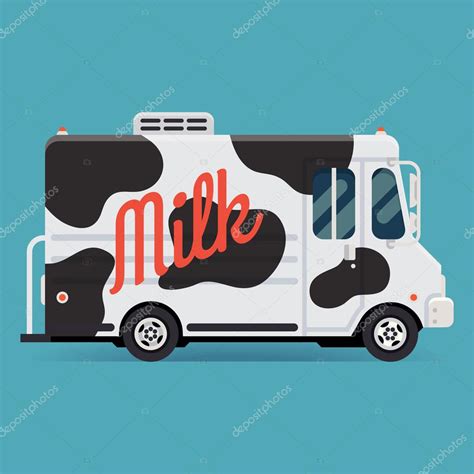 Milk Delivery Truck — Stock Vector © Mashatace 60823503