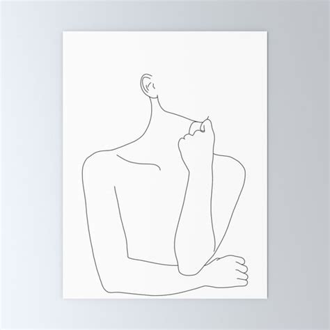 Womans Body Line Drawing Illustration Helen Mini Art Print By