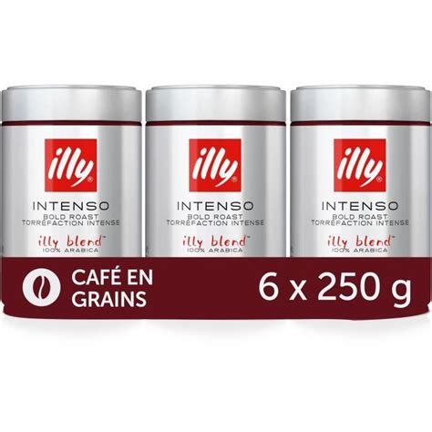 Illy Café En Grains Intenso 100 Arabica 6 Boîtes De 250g Soit 1