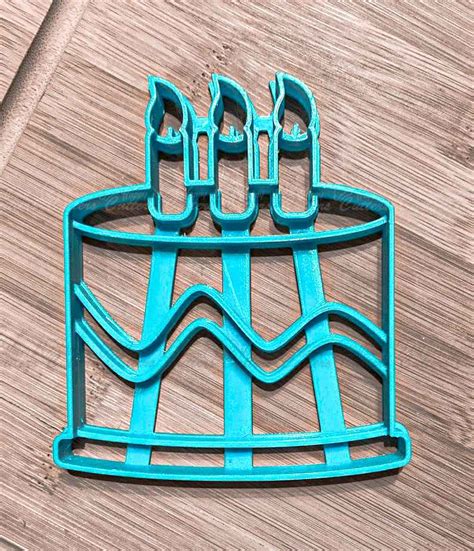 Single Layer Birthday Cake Cookie Cutter With Detail Fondant Cutter