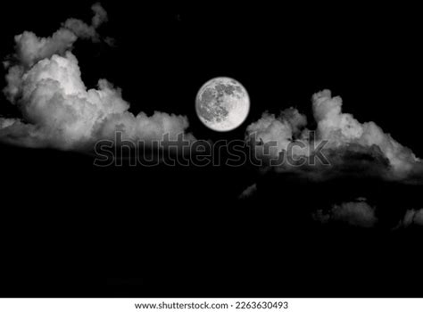 Moon Night Sky Clouds 3d Illustration Stock Illustration 2263630493