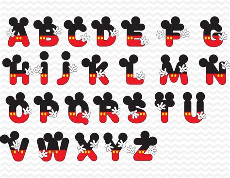 Printable Mickey Mouse Alphabet Letters Minnie Mouse Letter Png