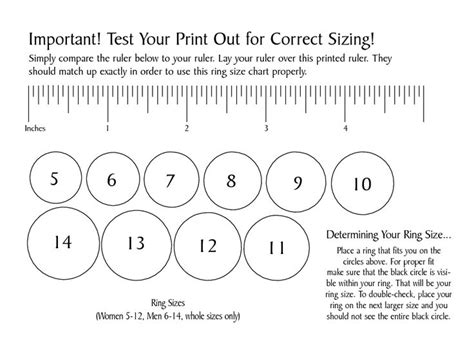 Ring Size Chart Print Out Ag Jewelry Boutique Pinterest Keep In