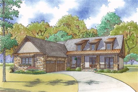 Craftsman House Plan With Courtyard Garage And Rustic Appeal 70569mk