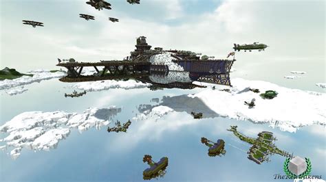 Minecraft Cinematic Kaf Valiant Airship Fleet Youtube