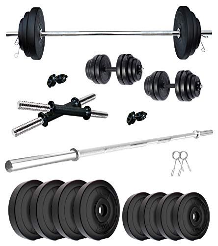 Kore Pvc Home Gym Set 30 Kg With Plain Rod 4 Ft And Dumbbell Rods