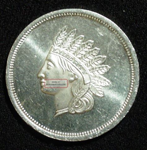 One Troy Ounce Silver Coin With Indian Head With Liberty