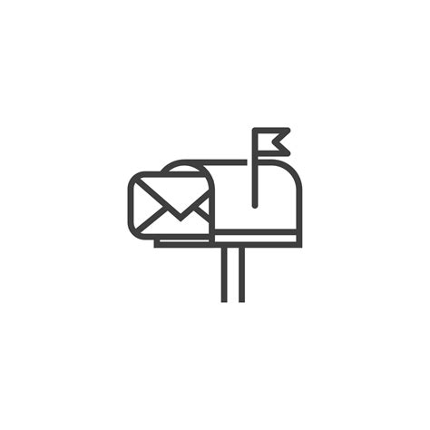 Vector Sign Of The Mail Box Symbol Is Isolated On A White Background
