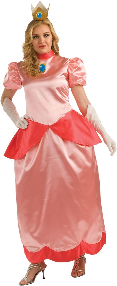 Adult Ladies Princess Peach Costume Deluxe Mario Brothers Halloween Fancy Dress Learn More About