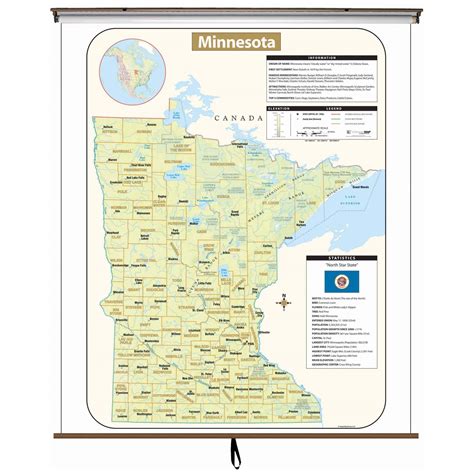 Minnesota Large Shaded Relief Wall Map Shop Classroom Maps