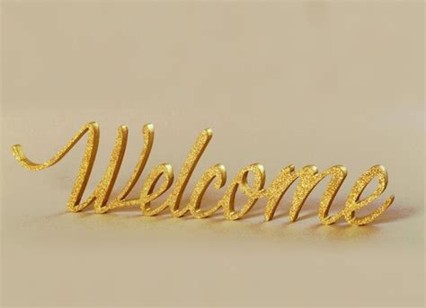 Glitter Welcome Sign Gold Glitter Wedding Decor Sparkly