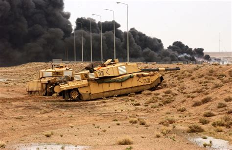 British Army Challenger 2 Mbts Maneuver During Combat In Iraq Early