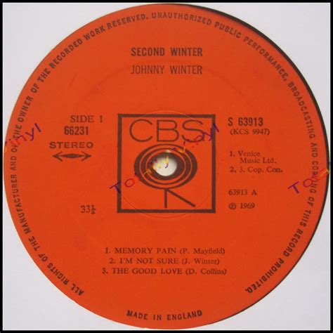Totally Vinyl Records Winter Johnny Second Winter Lp