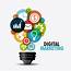 Digital Marketing Icons In Light Bulb Shape 679368 Vector Art At Vecteezy
