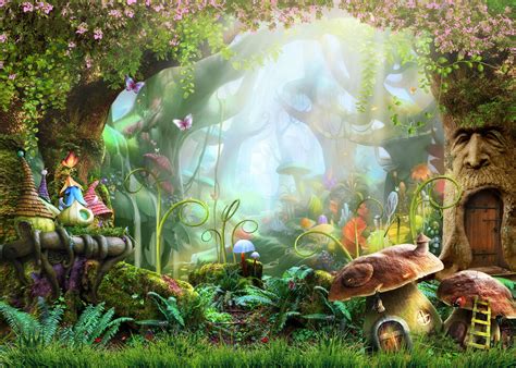 Enchanted Forest Wallpaper Mural Enchanted Forest Spring Fairytale