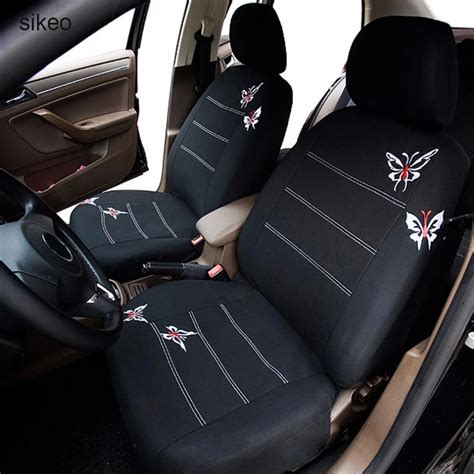 sikeo butterfly embroidered car seat cover set universal fit most vehicles automotive seats