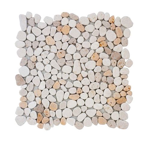 Creama River Rock Mosaic 12 In X 12 In X 8 Mm Marble Mosaic Wall