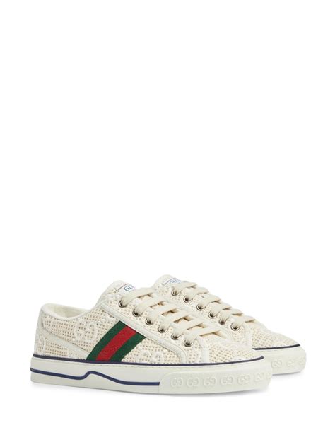 Gucci Tennis 1977 Low Top Sneakers In Weiss Modesens