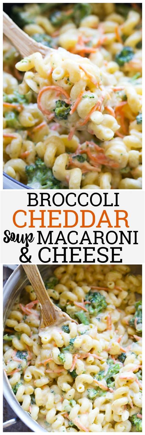 Meanwhile, mix milk, soup and mustard in large bowl with wire whisk. Broccoli Cheddar Soup Mac and Cheese | Recipe | Cheddar ...