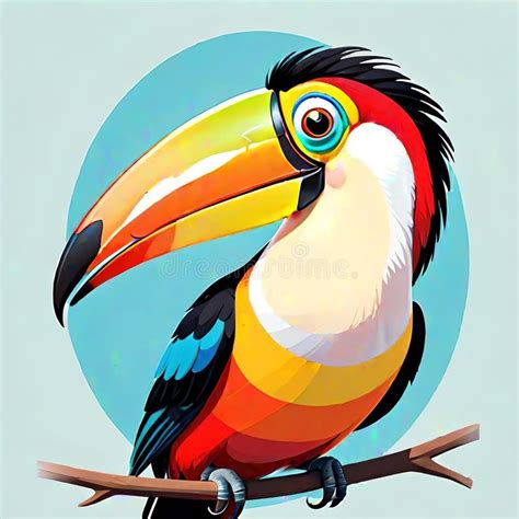 Toucan Tropical Bird Bright Color Large Beak Stock Illustration