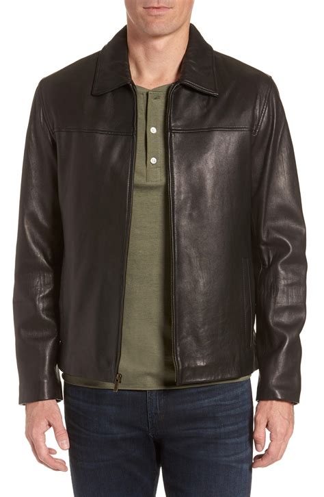 Lyst Cole Haan Lambskin Leather Jacket In Black For Men