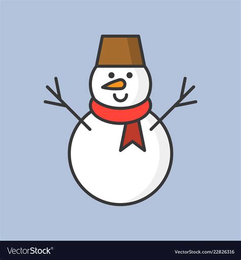 Snowman Filled Outline Icon For Christmas Theme Vector Image