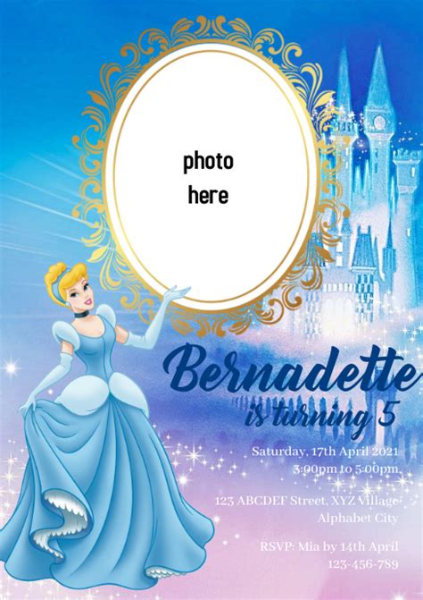 Free Printable Cinderella Invitation Template Cinderella Invitations