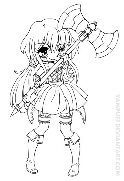 Cool chibi coloring pages for kids sugar and spice. Vermillia Chibi Lineart Commission by YamPuff on DeviantArt