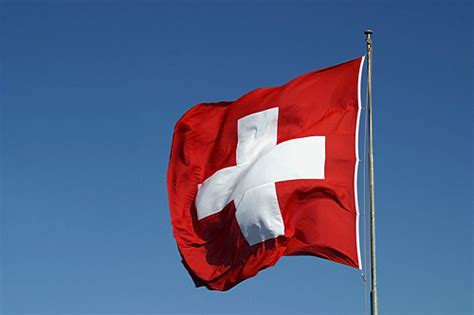 Swiss flag behind the anen hut in the lötschental. Schweizer Fahne