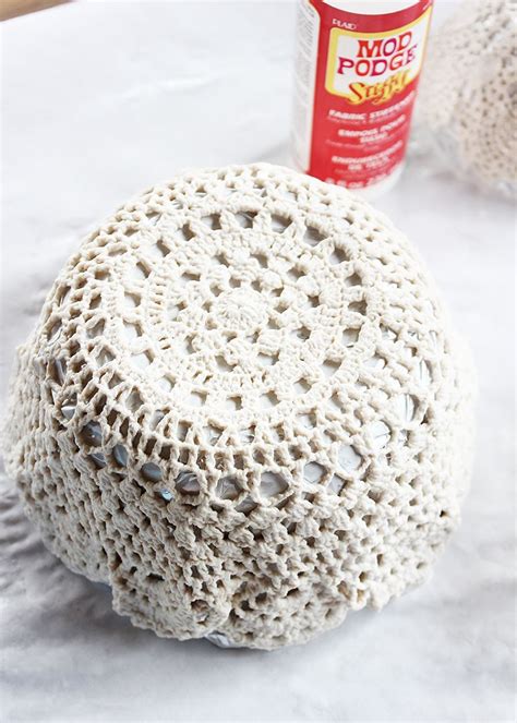 How To Make A Lace Doily Bowl With Mod Podge Stiffy In 2021 Lace