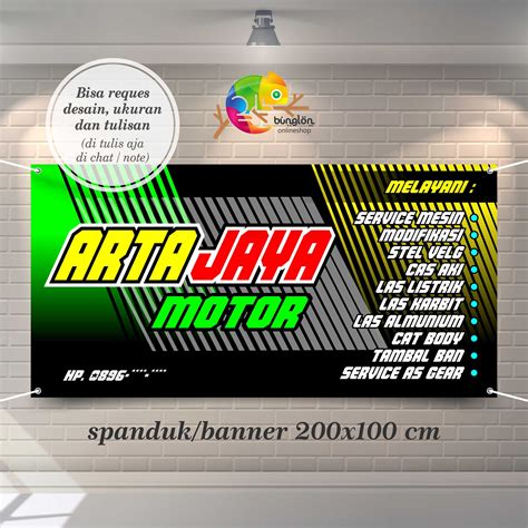 Spanduk Banner Bengkel Ukuran Sedang Custom Desain Lazada Indonesia