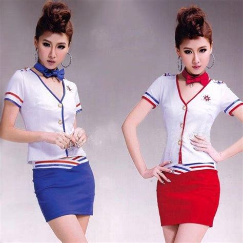 4pcslot Flight Attendant Uniforms Temptation Dance Garments