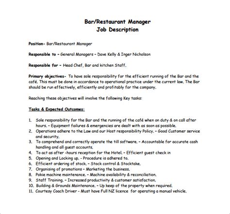 We are looking for an experienced assistant general manager to help the general manager in directing daily business operations. Restaurant Manager Job Description | Template Business
