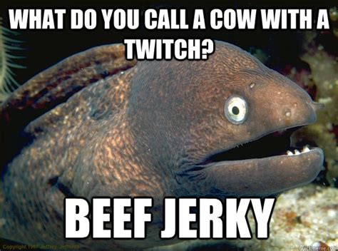 What Do You Call A Cow With A Twitch Beef Jerky Bad Joke Eel Quickmeme