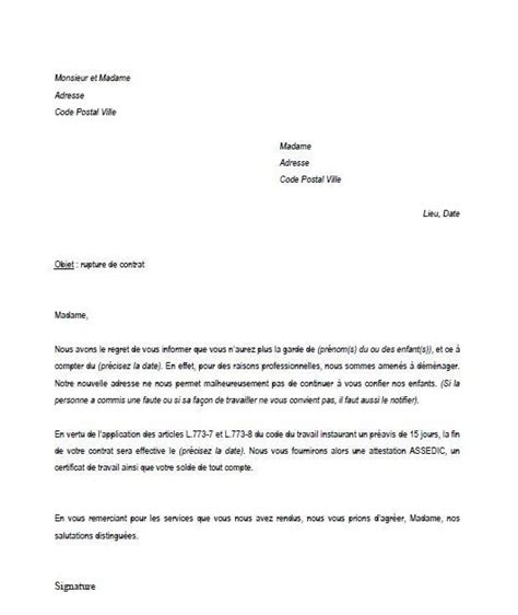 Le contrat de ma nounou fini le 31 août. Lettre De Fin De Contrat Nounou - Licenciement A Quelle Date Le Contrat De Travail Est Il Rompu ...