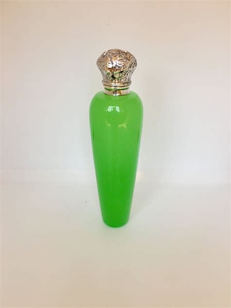 Antique Victorian Green Opaline Scent Bottle Circa 1890s Etsy Perfume Bottles Beautiful