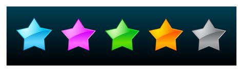 Set Of 5 Colorful Stars Vector Download