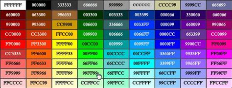 colors-table | Html color chart, Html color, Html color codes