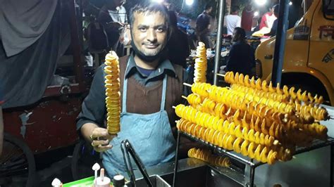Bangladesh Street Food Spiral Potato Stick Famous Street Food Of