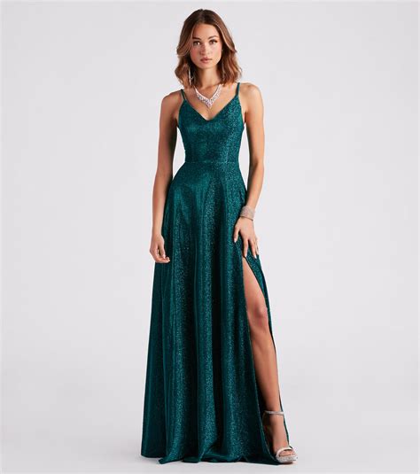 Mckenna Formal Glitter A Line Dress And Windsor