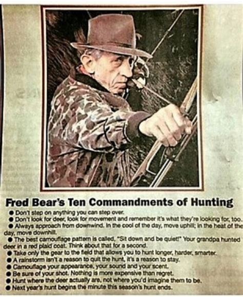 Fred Bear 10 Commandments Of Hunting General Hunting Discussion
