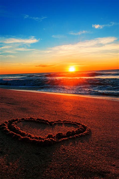 Heart Shape On The Beach Free Stock Photo Public Domain Pictures